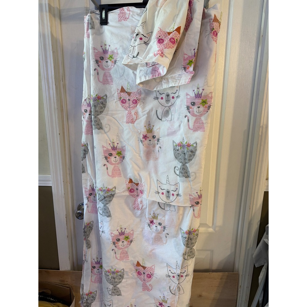 The Company Store Kids Caticorn Pink Grey Sheet/duvet  and Pillowcase Set